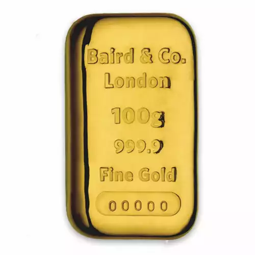 100g Baird & Co Cast Gold Bar (2)