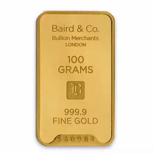 100g Baird & Co Minted Gold Bar (2)