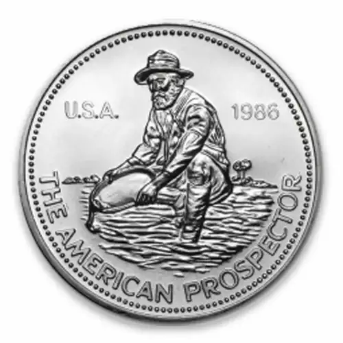 1986 1oz Prospector Silver Round (3)