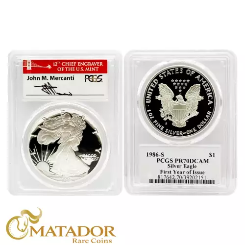 1986-S $1 Silver Eagle Mercanti SF, DCAM (2)