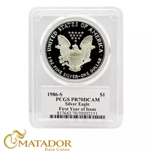 1986-S $1 Silver Eagle Mercanti SF, DCAM (3)