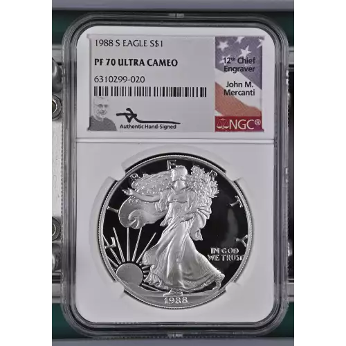 1988 S Silver Eagle Proof NGC PF-70 UC John Mercanti (2)