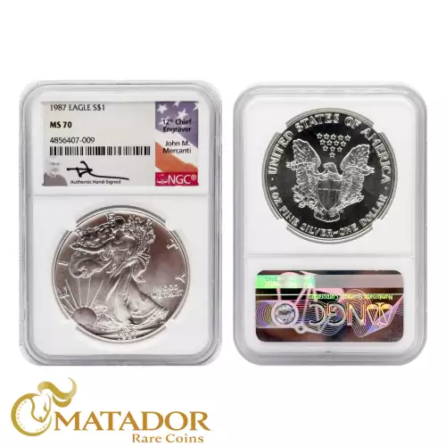 1989 $1 Silver Eagle Mercanti Silver Eagle Signature (3)