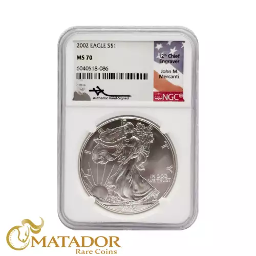 1989 $1 Silver Eagle Mercanti Silver Eagle Signature