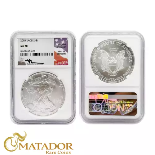 1989 $1 Silver Eagle Mercanti Silver Eagle Signature (3)