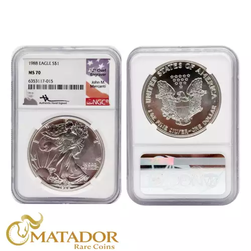 1989 $1 Silver Eagle Mercanti Silver Eagle Signature (3)