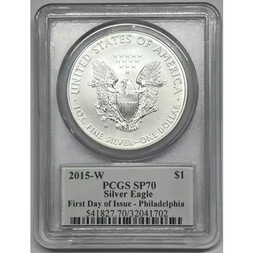 2015 W Silver Eagle Proof PCGS PR-70 FDOI-Philadelphia John Mercanti