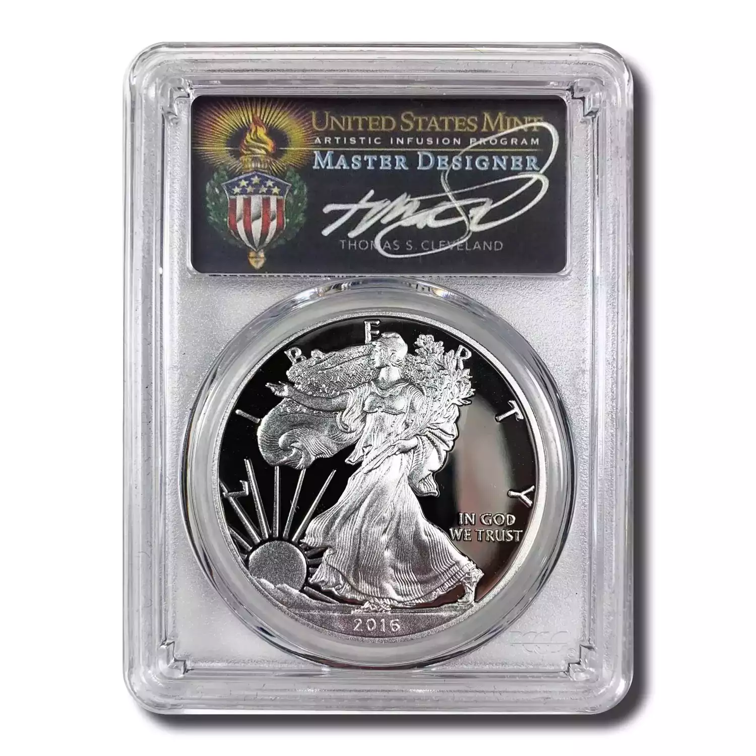 2016-W Silver Eagle Proof Lettered Edge 30th Anniversary.  WP Mint Hoard (2019)  Signed by Master AIP Designer Thomas Cleveland