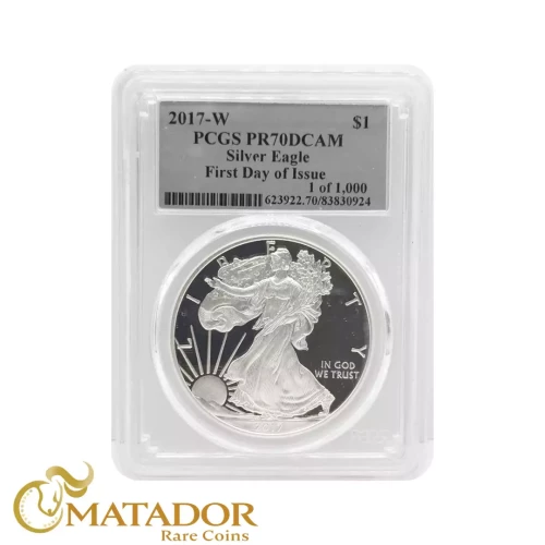 2017-W Silver Eagle Proof PCGS PR70DCAM FDOI 1 of 1,000 (2)