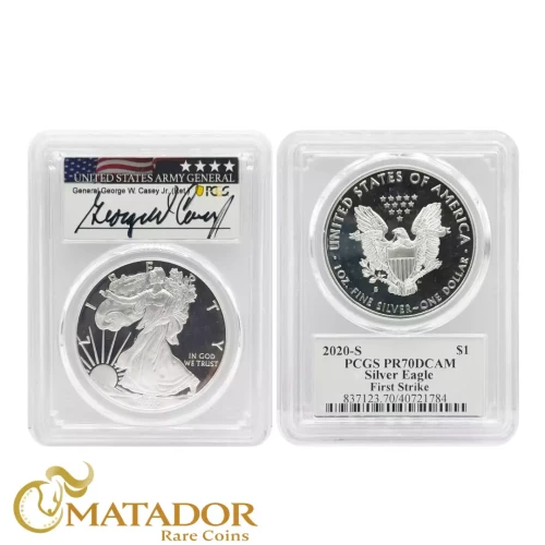 2020-S Silver Eagle Proof PCGS PR70DCAM FS General George Casey Jr. (3)