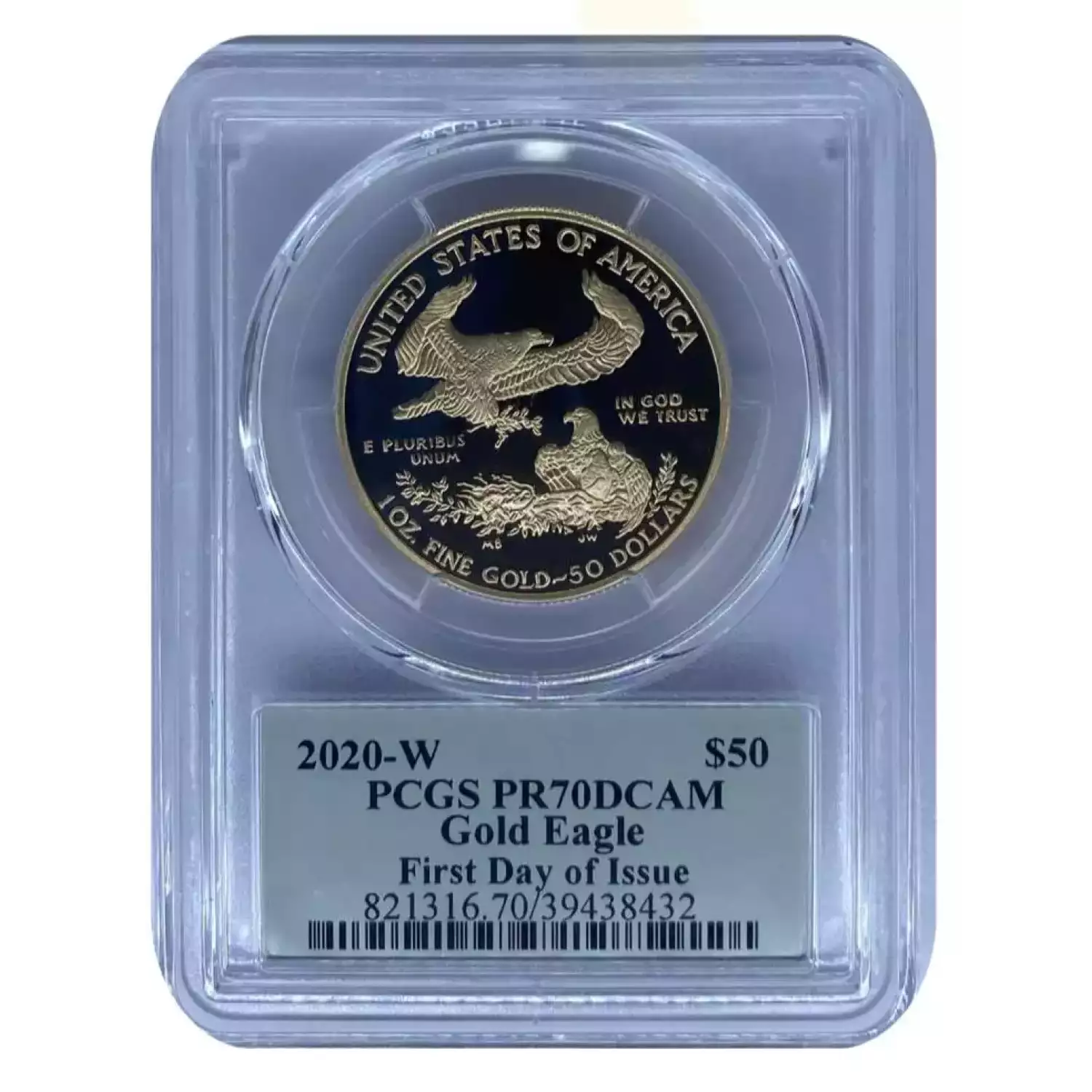 2020-W $50 Gold Eagle Proof PCGS PR70DCAM First Day of Issue Signed by Master AIP Designer Thomas Cleveland (2)