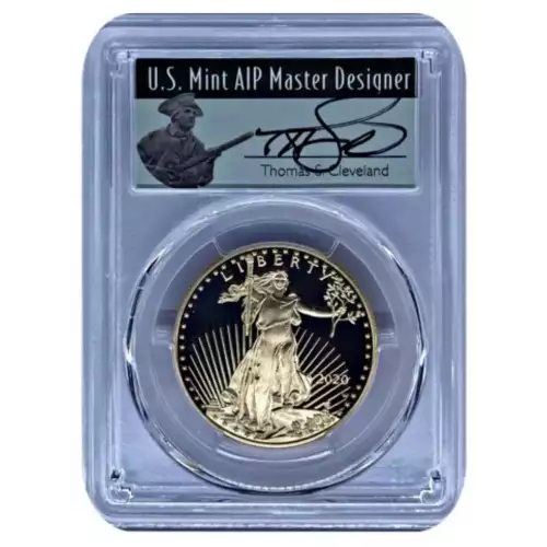 2020-W $50 Gold Eagle Proof PCGS PR70DCAM First Day of Issue Signed by Master AIP Designer Thomas Cleveland (3)
