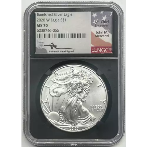 2020 W Silver Eagle Burnished NGC MS-70 John Mercanti (3)