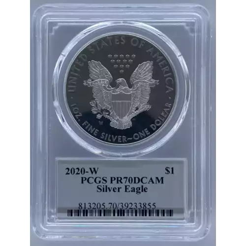 2020-W Silver Eagle Proof PCGS PF70 Signed by John Mercanti (2)
