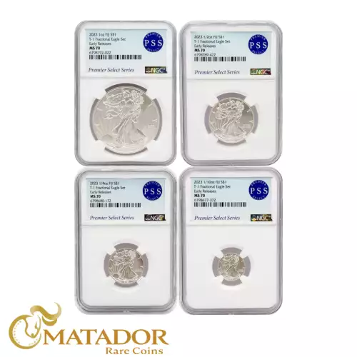 2023 Fiji Silver Eagle Fractional Set NGC MS 70 Early Releases