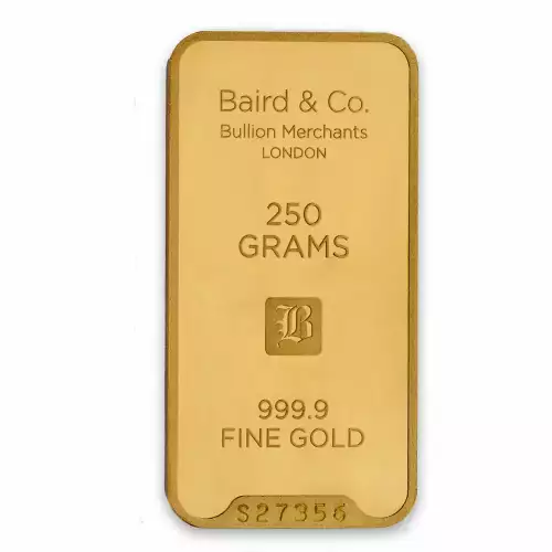 250g Baird & Co Minted Gold Bar (2)