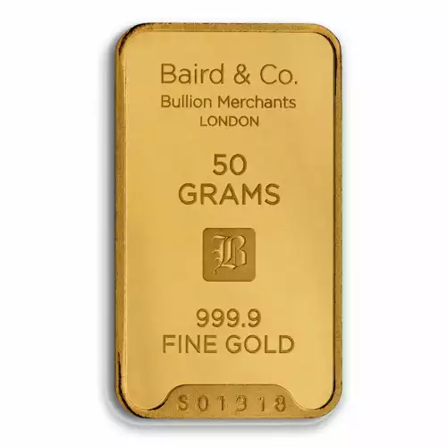 50g Baird & Co Minted Gold Bar (2)