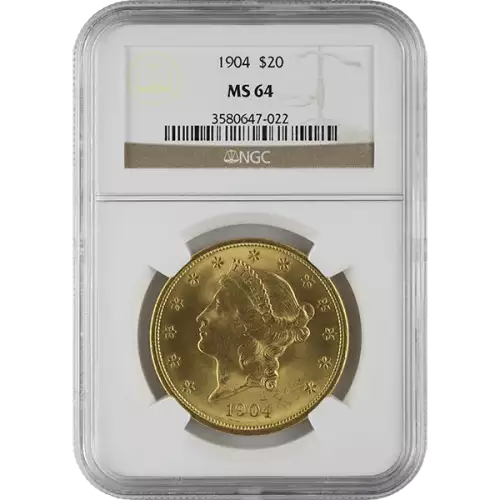 Liberty Head $20 (1849 - 1907) - NGC - MS64
