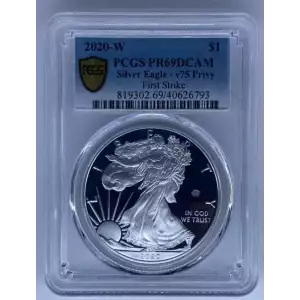 2020-W $1 Silver Eagle V75 End of World War II PCGS PR69DCAM First Strike w/ Slabbed COA